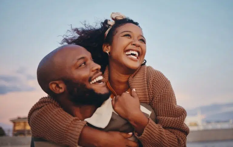 happy young couple together