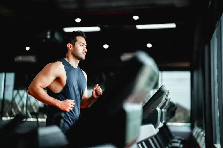 Man running on treadmill